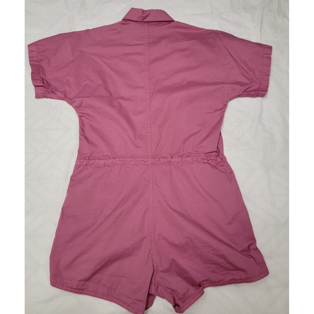 Pistola Shorts Romper Size Small Pink Zip Front Utility Drawstring Pockets - Picture 7 of 13